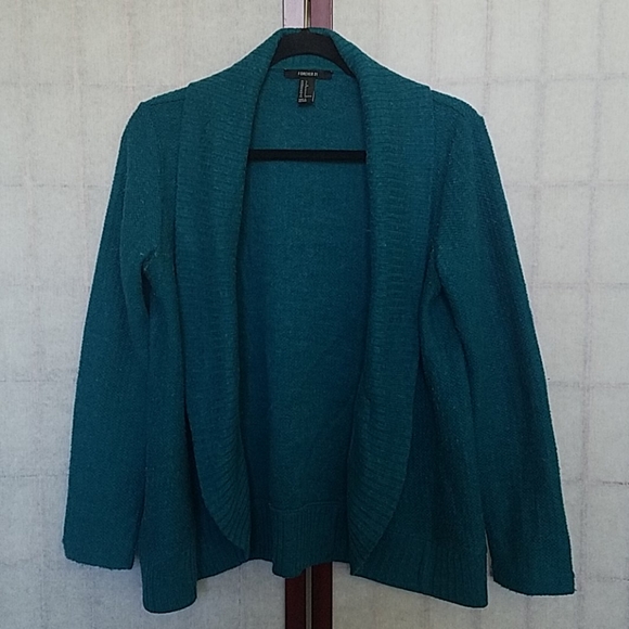 Forever 21 Sweaters - Forever 21 Teal wool cardigan. Size S.